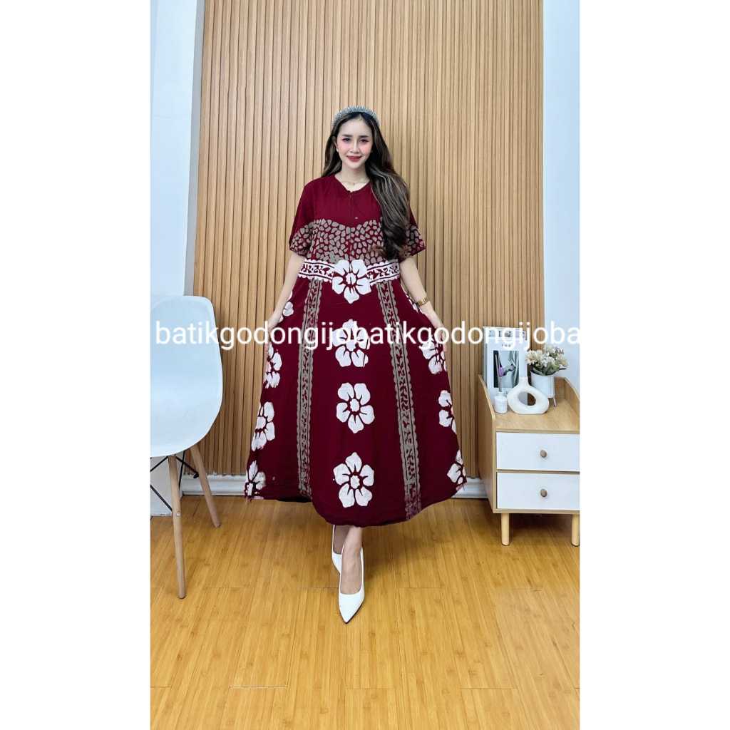 Daster Twill Rayon Cap Malaman Asli Pekalongan Daster Lengan Pendek Busui