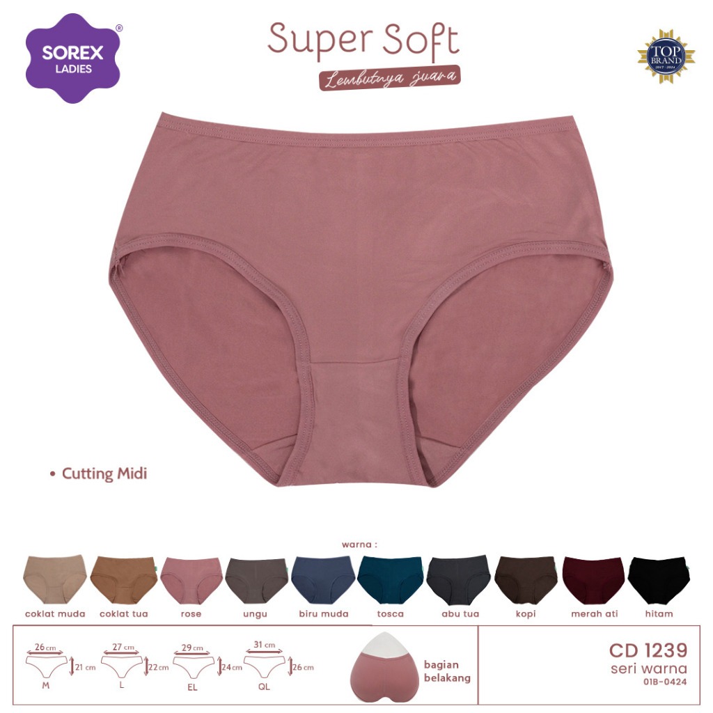 Isi 3pcs / 6pcs / 12pcs Celana Dalam Wanita Sorex/Oreo CD Wanita CD Sorex/Oreo Basic Super Soft Lemb