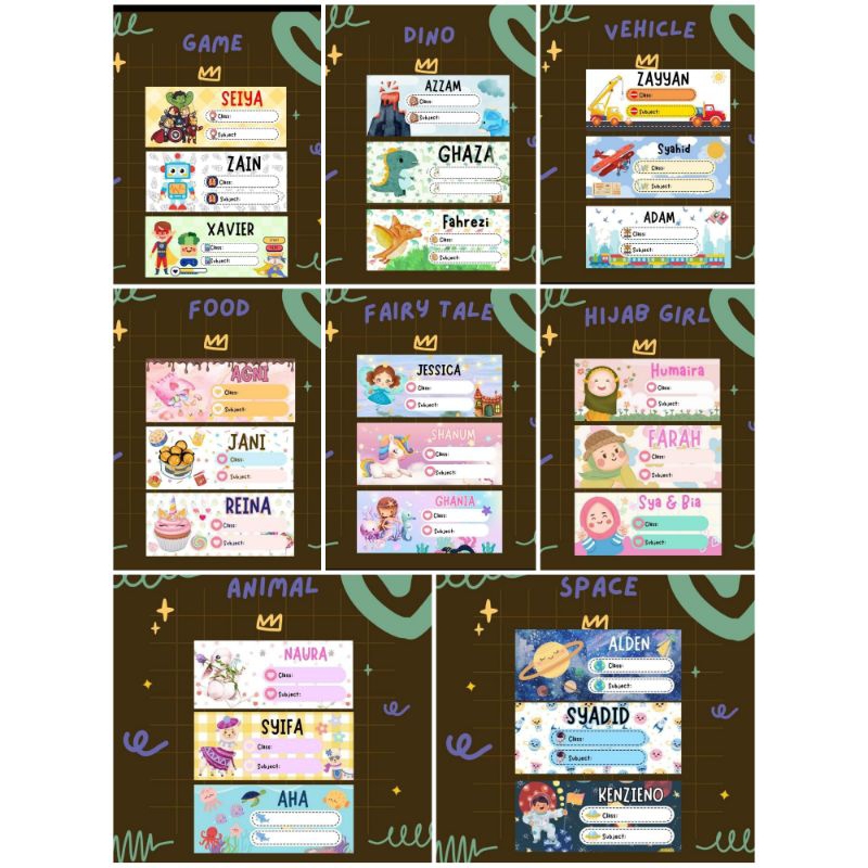 

(60 pcs) Stiker Label Nama Mata Pelajaran Buku Sekolah Tahan Lama Anti Air Anti Sobek Berkualitas