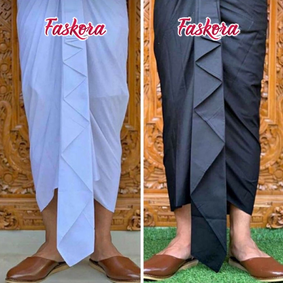 KODE J44Z Kamen Bali Lembaran Wanita Pria Polos Hitam Putih