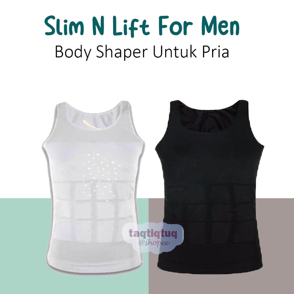KODE J14Z TQS Slim N Lift Body Shaper For Men Baju Pelangsing Pria Korset Pengecil Perut Kaos Single