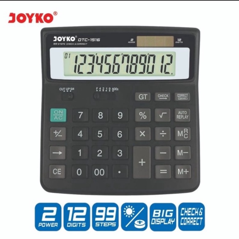 

PRODUCT TERPOPULER Kalkulator 12 Digits JOYKO DTC 1516 Calculator Check Correct Bisa Cek Ulang Ori