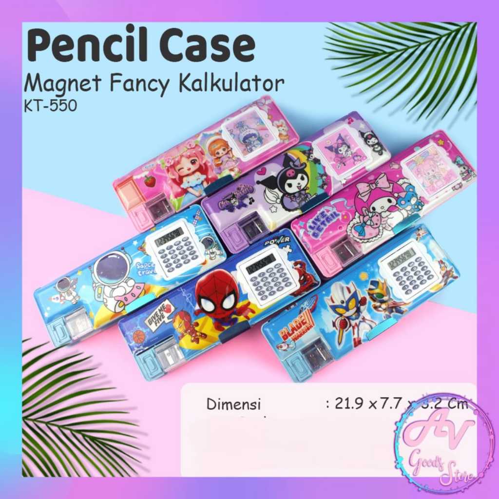 

KOTAK PENSIL MAGNET KALKULATOR + RAUTAN KARAKTER KT550 / TEMPAT PENSIL MAGNET FANCY