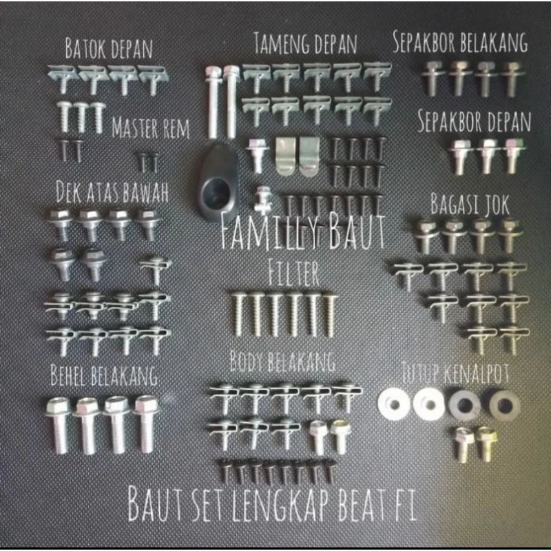 BAUT LENGKAP BODY MOTOR / BAUT FULL SET BODY BEAT FI