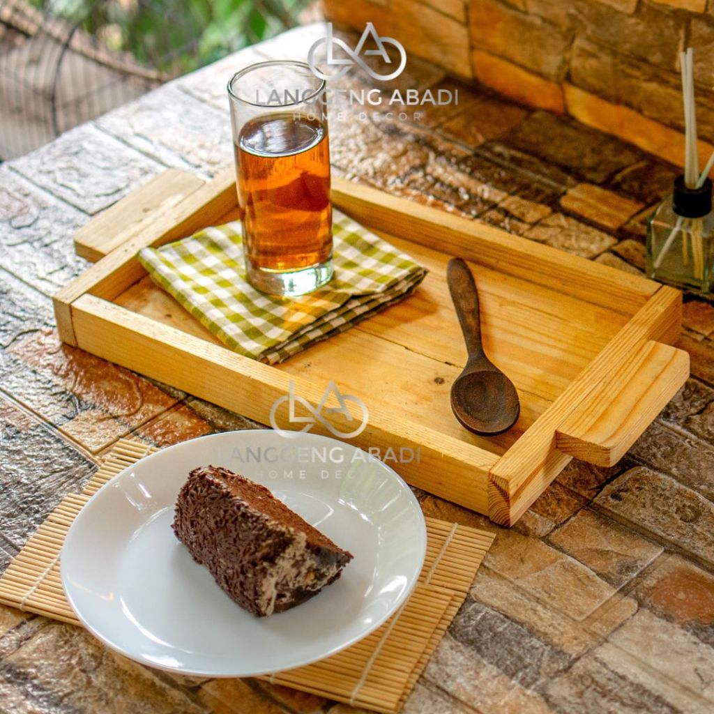 Nampan Kayu Estetik | Baki Nampan kayu serbaguna | Baki Kayu Tatakan