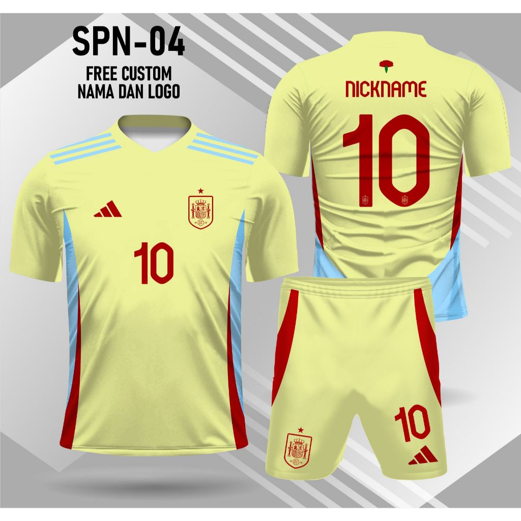 jersey timnas spanyol away piala eropa 2024 baju bola timnas spanyol away piala eropa 2024