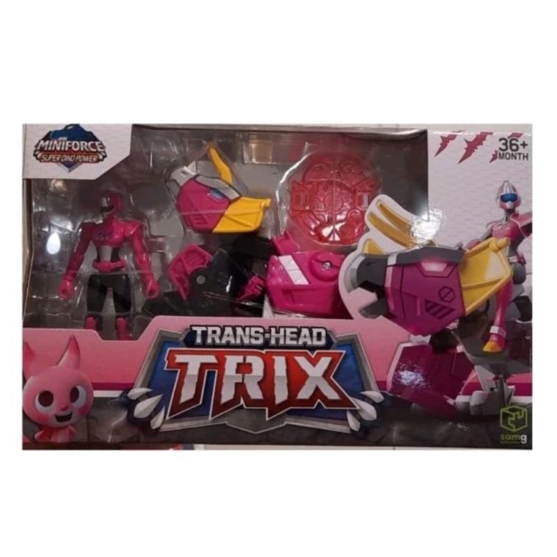 MINIFORCE SUPER DINO POWER TRANS HEAD TRIX TRANSFORMER ROBOT MAINAN ROBOT ANAK ORIGINAL