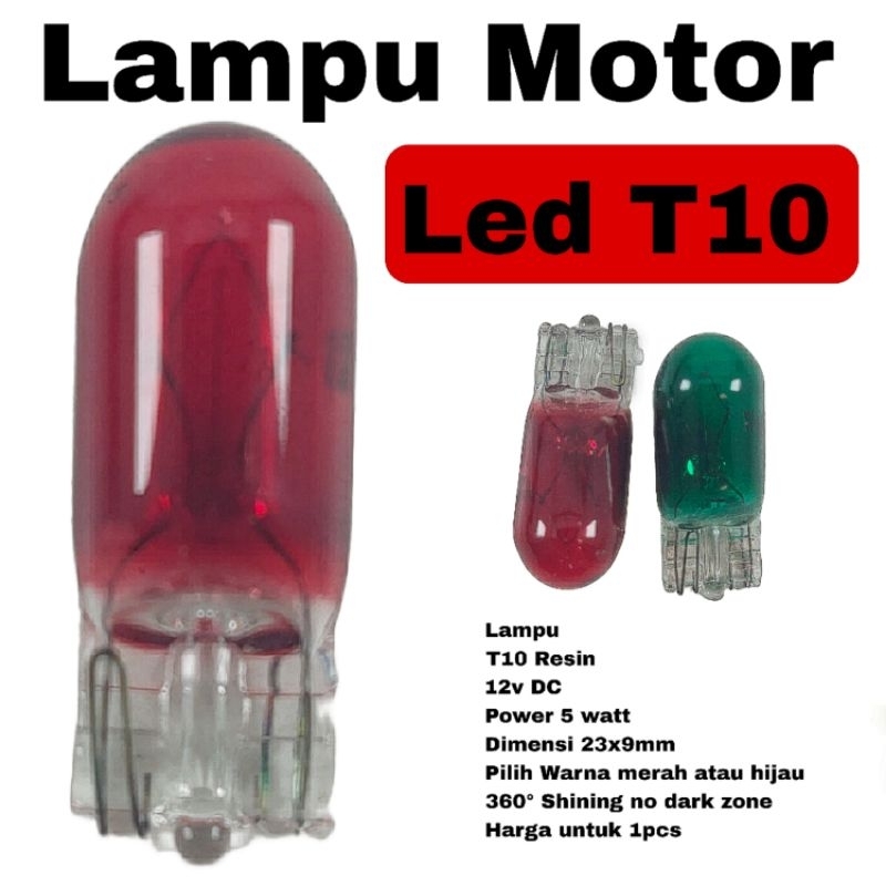 Lampu Motor Led T10 Resin Full Kaca Lampu Mobil