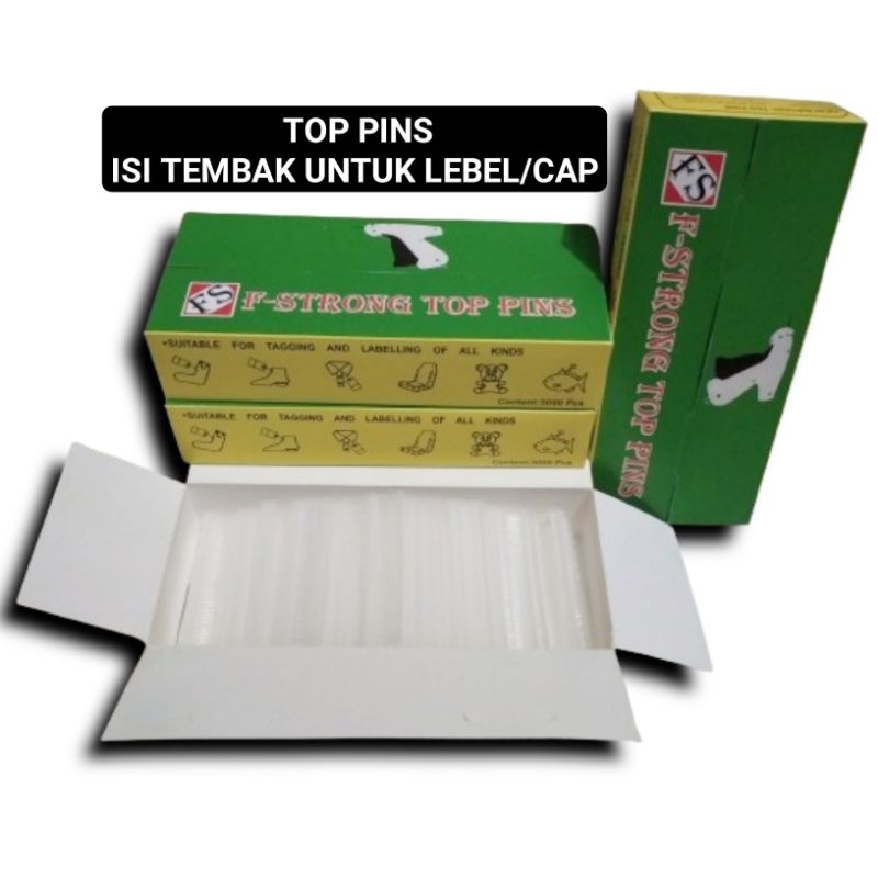 

Top Pins Panjang 15 MM Isi Tembakan Untuk Lebel/Cap Isi 5000 Pcs HARGA GROSIR