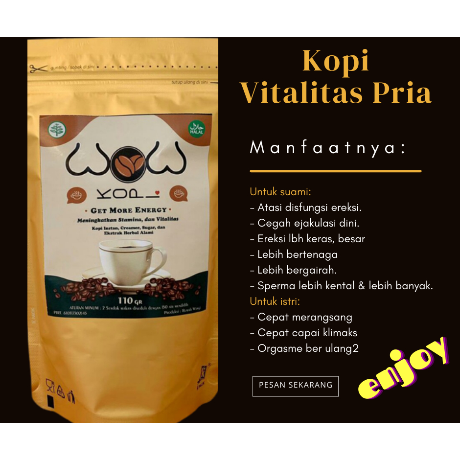 Kopi WOW  vitalitas pria 110 Gram / Kopi Stamina dan Vitalitas Pria