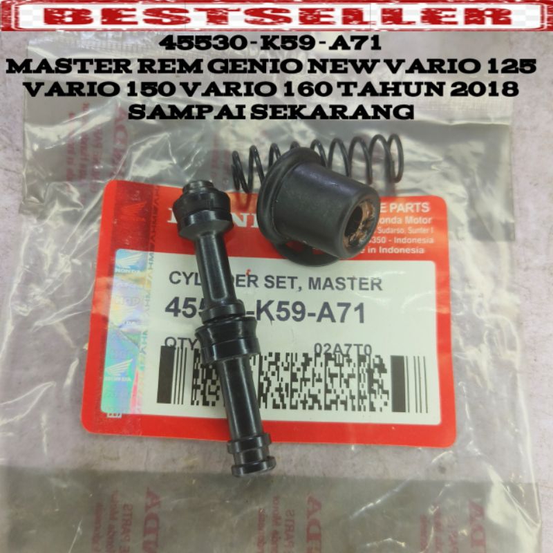 45530-K59-A71 SEAL SIL MASTER REM CAKRAM DEPAN ALL NEW VARIO 125 150 160 PCX GENIO SCOOPY 2020 BEAT 