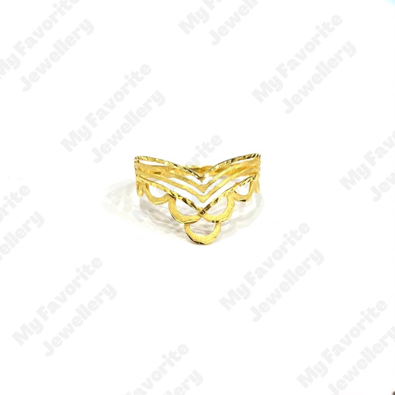 Cincin Aurel Polos Uk15.5 Emas Asli Kadar 875