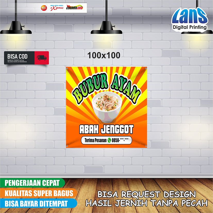 Spanduk Bubur Ayam / Banner Bubur Ayam Free Design Termurah