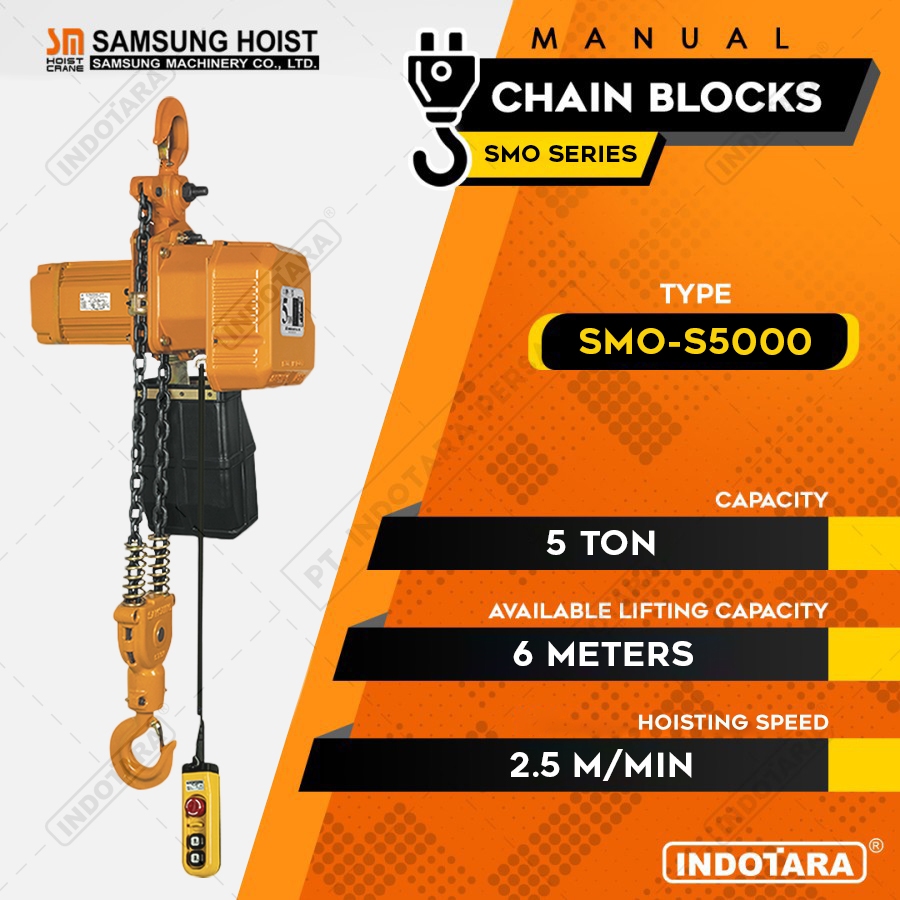 Electric Chain Hoist Samsung SMO Series 3 Phase SMO-S5000