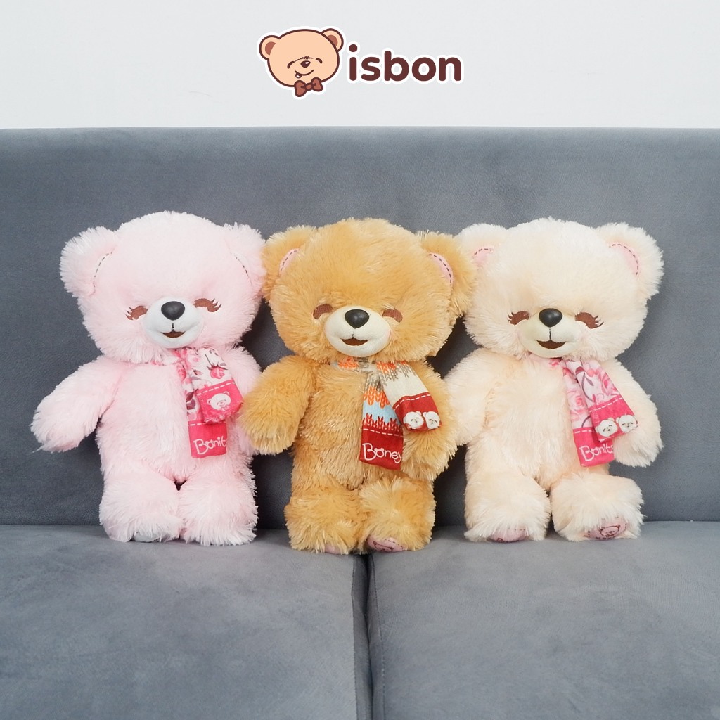 Boneka Teddy Bear Beruang Pink Lucu Bonita 28cm Standing Berdiri Bulu Aman Kualitas Premium Cocok Un