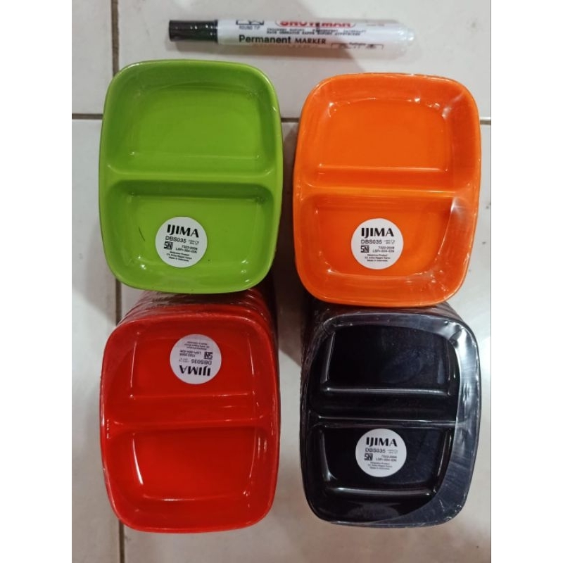 (HARGA 12 PCS) WADAH SAMBEL DAN SAUS/LEPEK SAMBAL SEKAT KOTAK LEPEK KECIL MELAMIN TEBAL DBS035