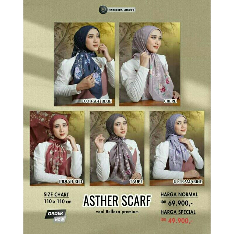 Hijab segiempat Asther scarf by Nadhera Luxury