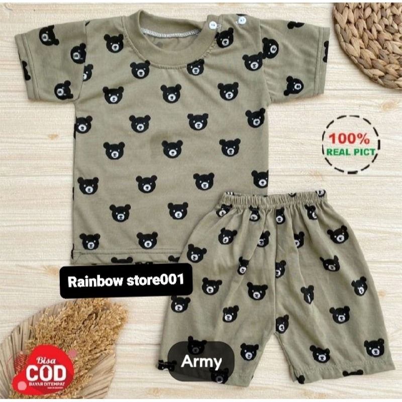 Setelan baju bayi lengan pendek 3-12bulan