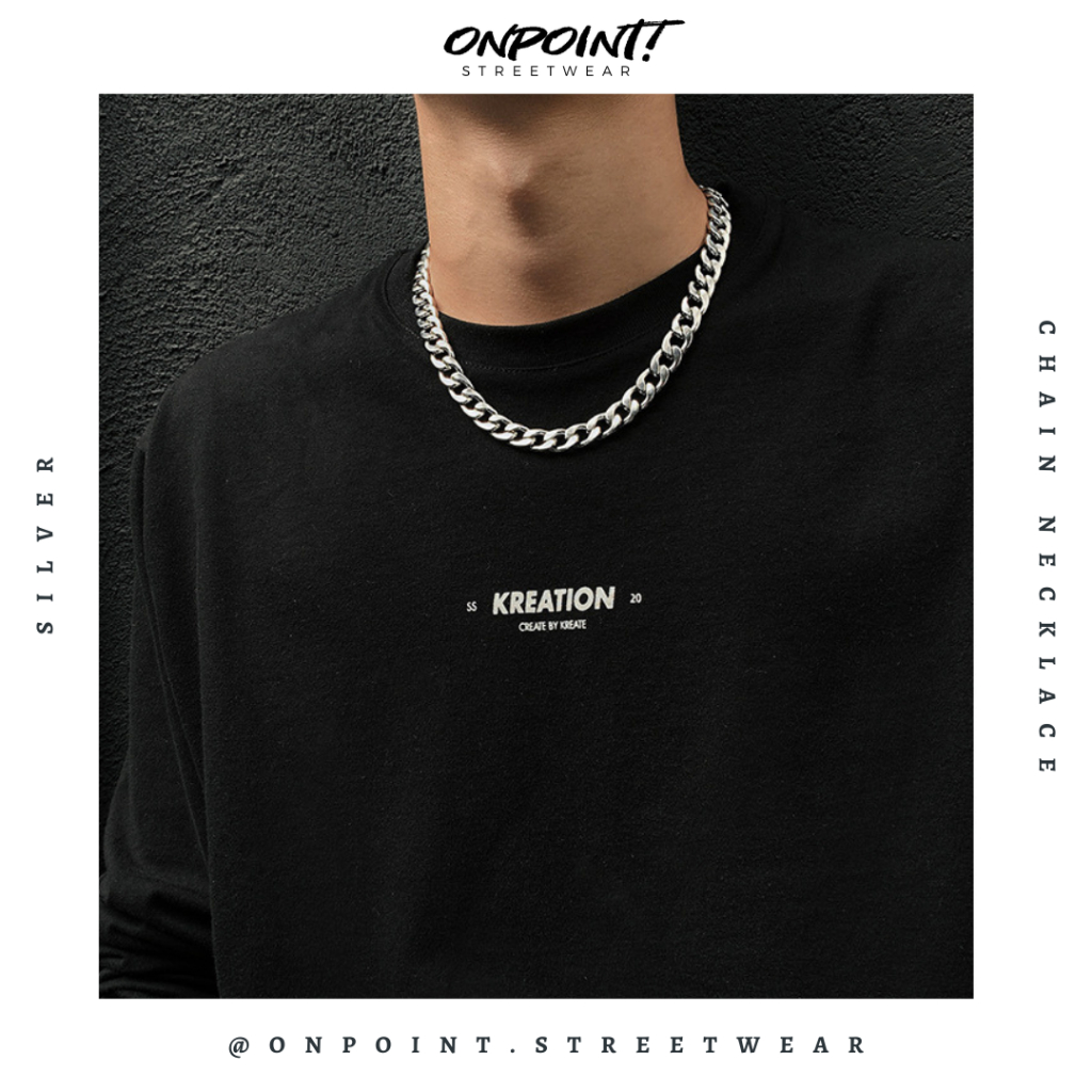 Chain Necklace - kalung pria aksesoris pria fashion silver korea streetwear kalung necklace perhiasa