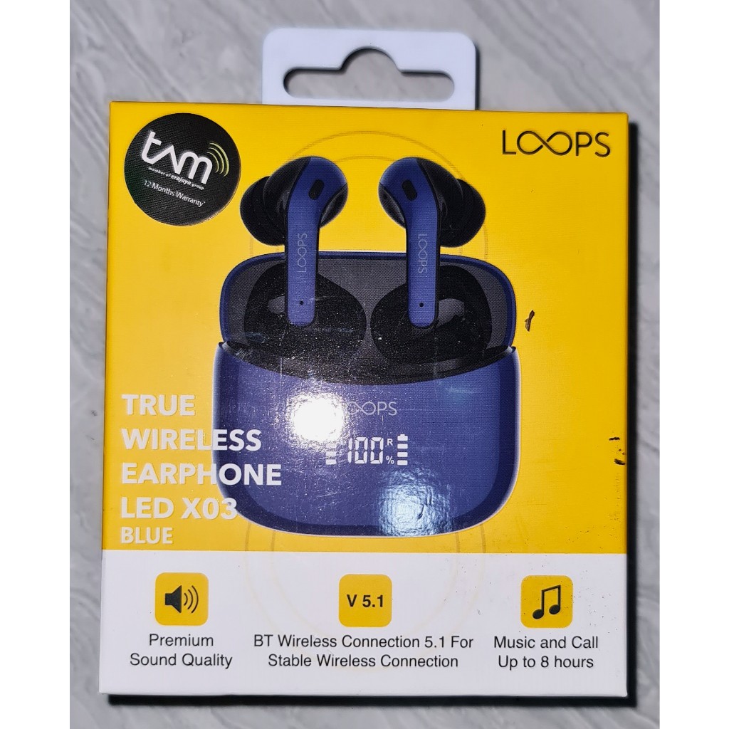 LOOPS TWS Earphone LED X03 - Blue
