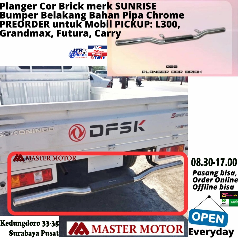 PO Bumper Belakang Mobil Planger Cor Pickup L300 Grandmax Futura Carry Bemper Pikup Pikep Pipa Besi 