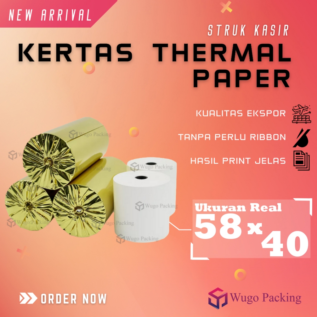 

Kertas Kasir Struk Paper Roll 58x40mm Thermal POS Receipt Printer