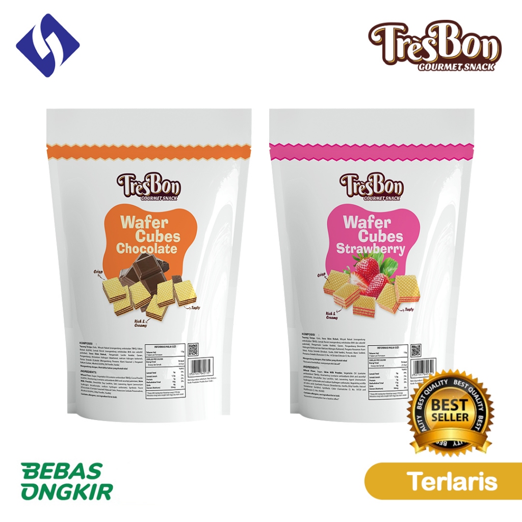 

Tresbon Wafer Cubes Pouch Chocolate, Strawberry, Durian, Mangga 35gr