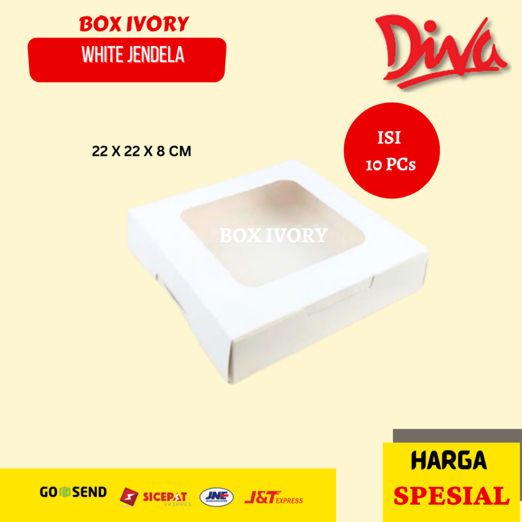 

Box Ivory White 22 x 22 x 8 cm | Box Ivory 1 Pack