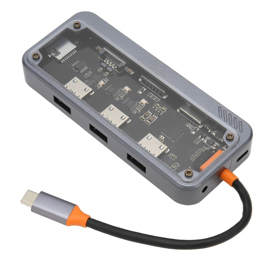 TYPE C 10 In 1 USB HUB Transparent HDMI USB 3.0