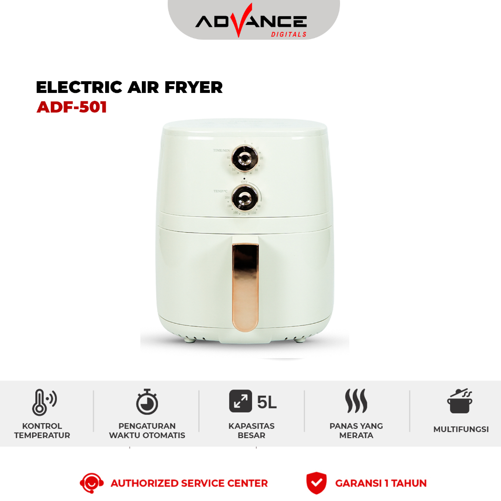 Advance Air Fryer ADF-501 5 Liter 1000W Tanpa Minyak