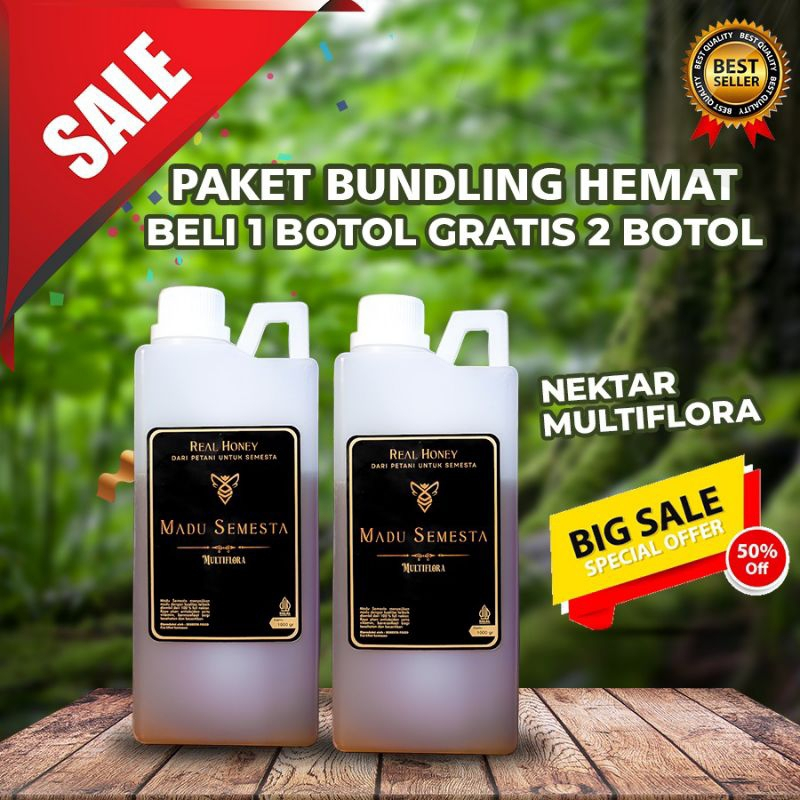 

[PROMO BELI 1 DAPAT 2] Madu Semesta Madu Multiflora Madu Murni 100% Asli