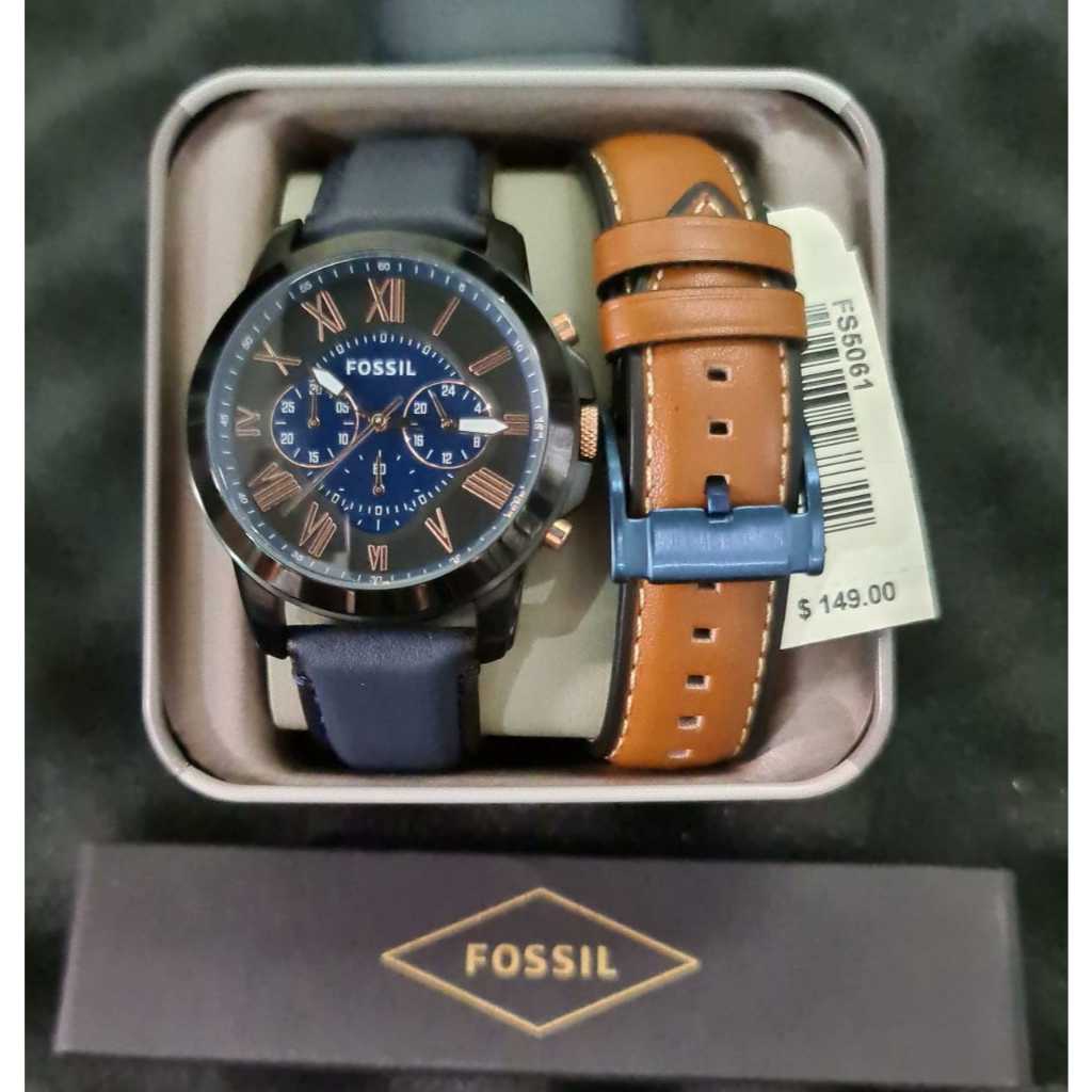 FS Type FS 5061 FS5061 Set Strap Leather FS Jam Tangan Pria