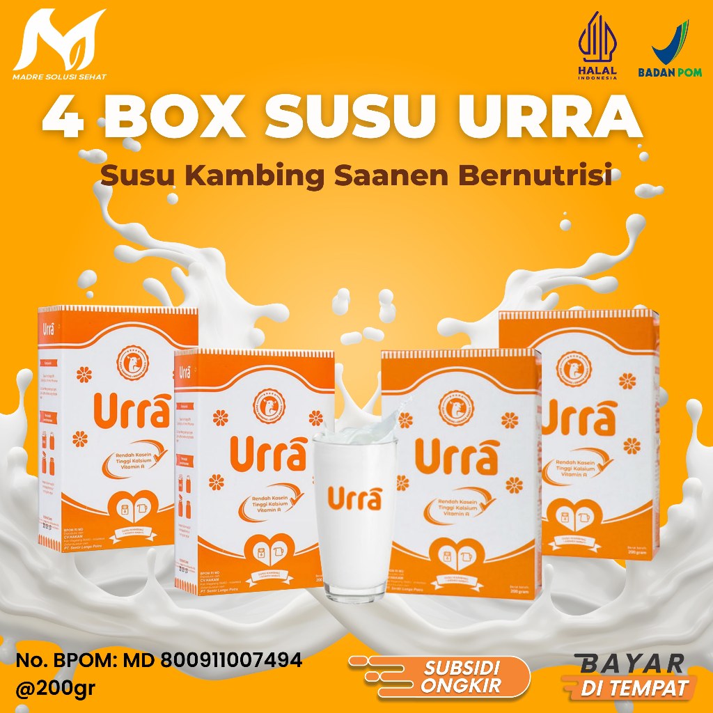 

Madre Solusi Sehat 4 Box Susu Urra 100% Original Penambah Berat Badan dan Tinggi Badan Anak 200g