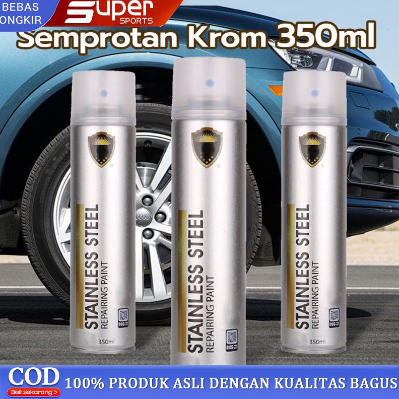 KODE U34A Cat Semprot Chrome Sapporo 35ml Cat Semprot Chrome Stainless Steel Cat Logam Mobil Chrome