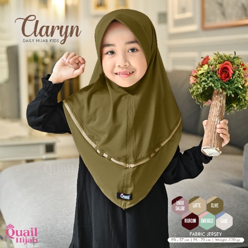 Jilbab Anak Premium Jersey CLARYN Original Quail Hijab