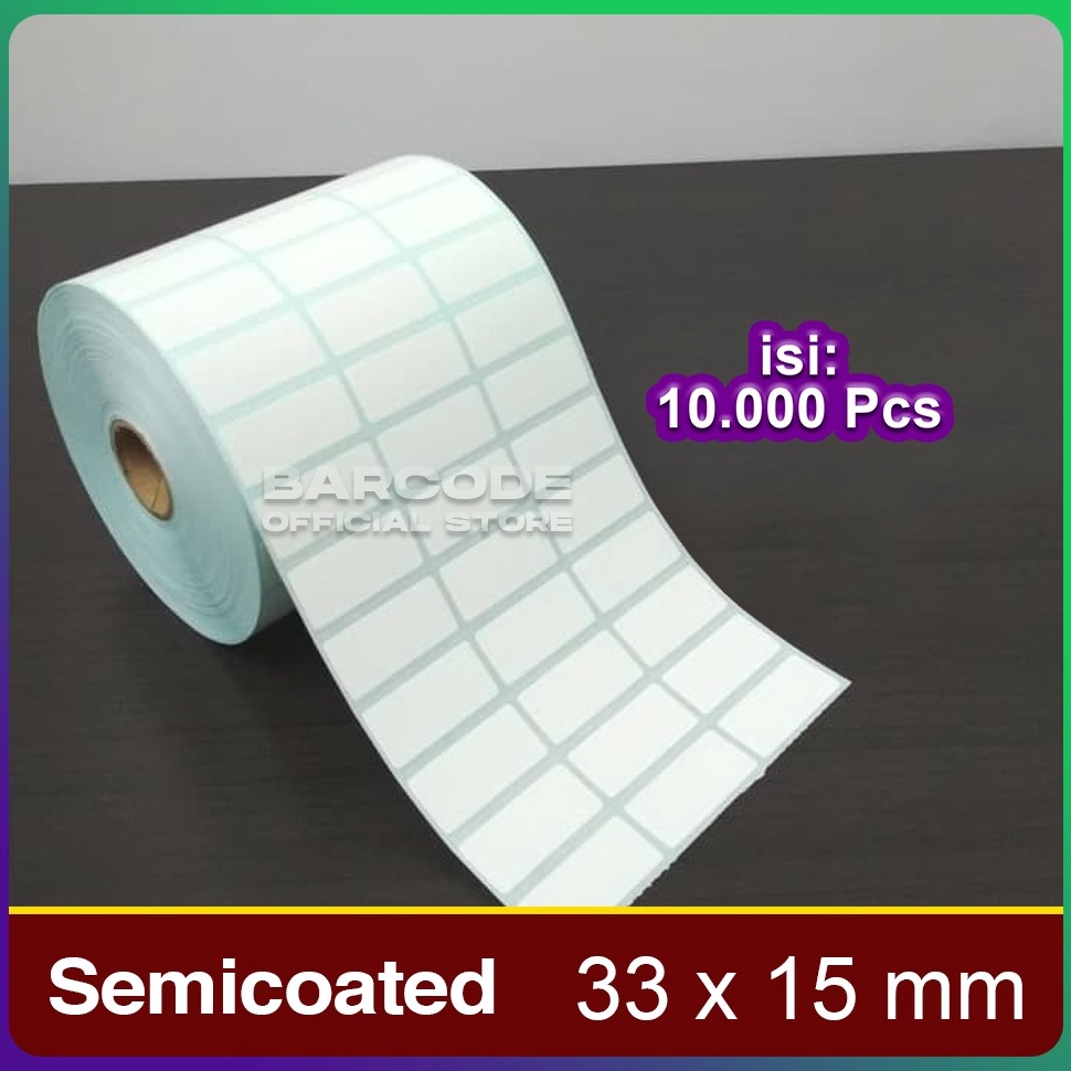 

KODE E1T Label Stiker Barcode 33 x 15 mm 3 Line Semicoated Isi 1 pcs