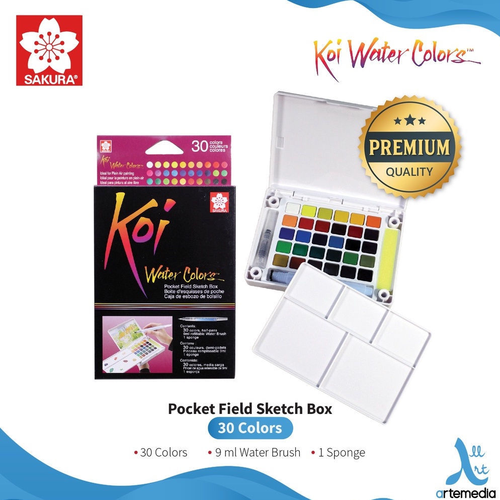 

KODE K88B Sakura Koi Watercolor 3 Pocket Field Sketch Box