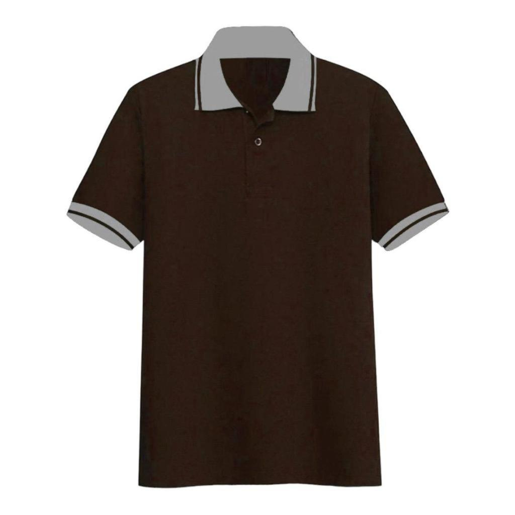 Kaos polos - Polo Coklat Tua polo shirt pria | kaos kerah polo shirt seragam polos lengan pendek