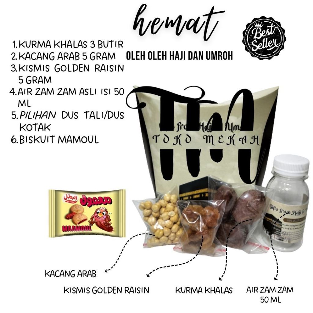 

Paket Super Hemat Oleh Oleh Haji dan Umrah Variant Biskuit Mamoul