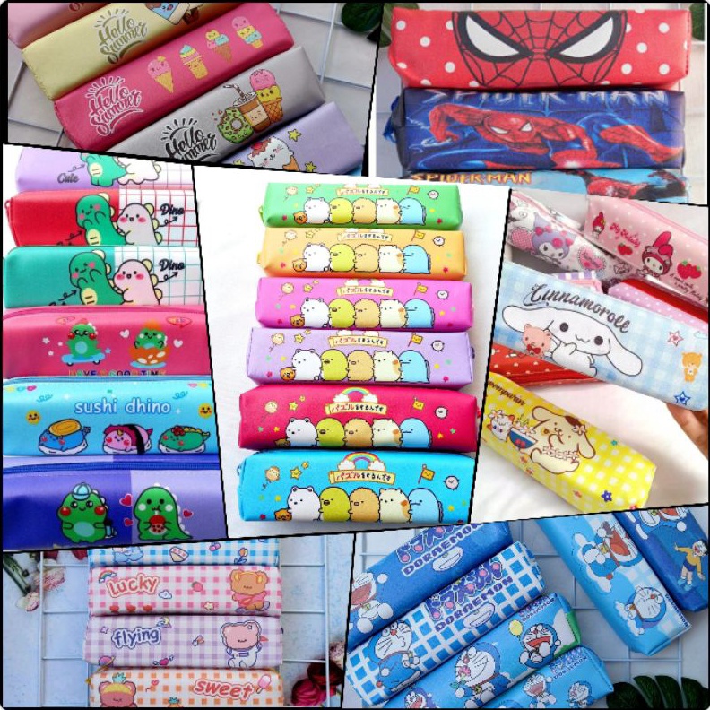 

KODE V68I 12 pcs Tepak pensil motif karacter perlengkapan sekolah alat tulis bisa buat souvenir ulang tahun tepak lontong