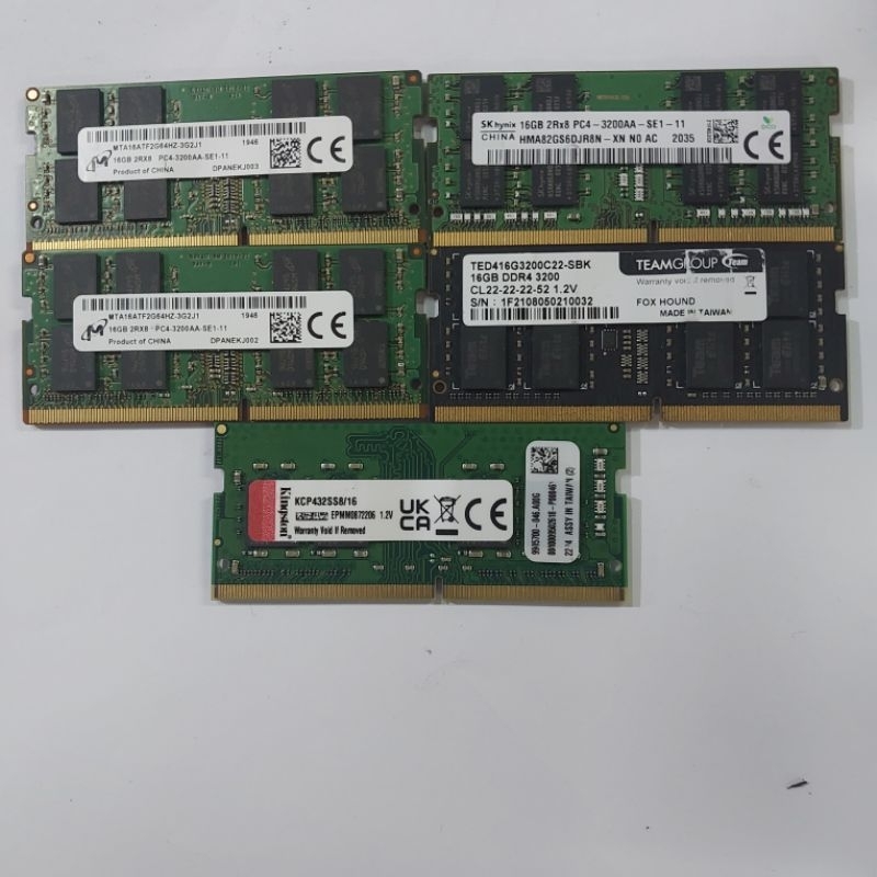 Ram laptop sodimm ddr4 16gb 3200