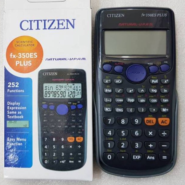 

KODE V16L Kalkulator Scientific Citizen FX 35ES PLUS Komplit 252 functions CT 35 ES PLUS Citizen Fx 35 Es