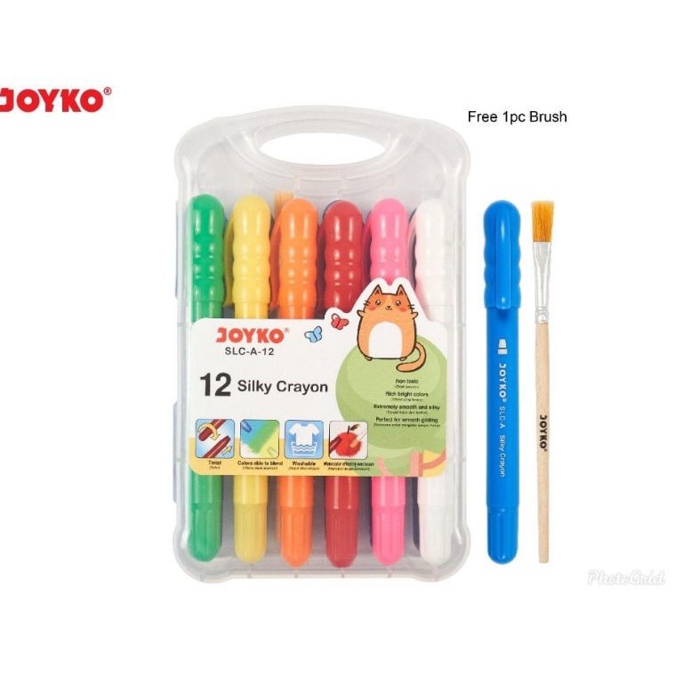 

KODE S19I Silky Crayon 12 warna Joyko krayon halus