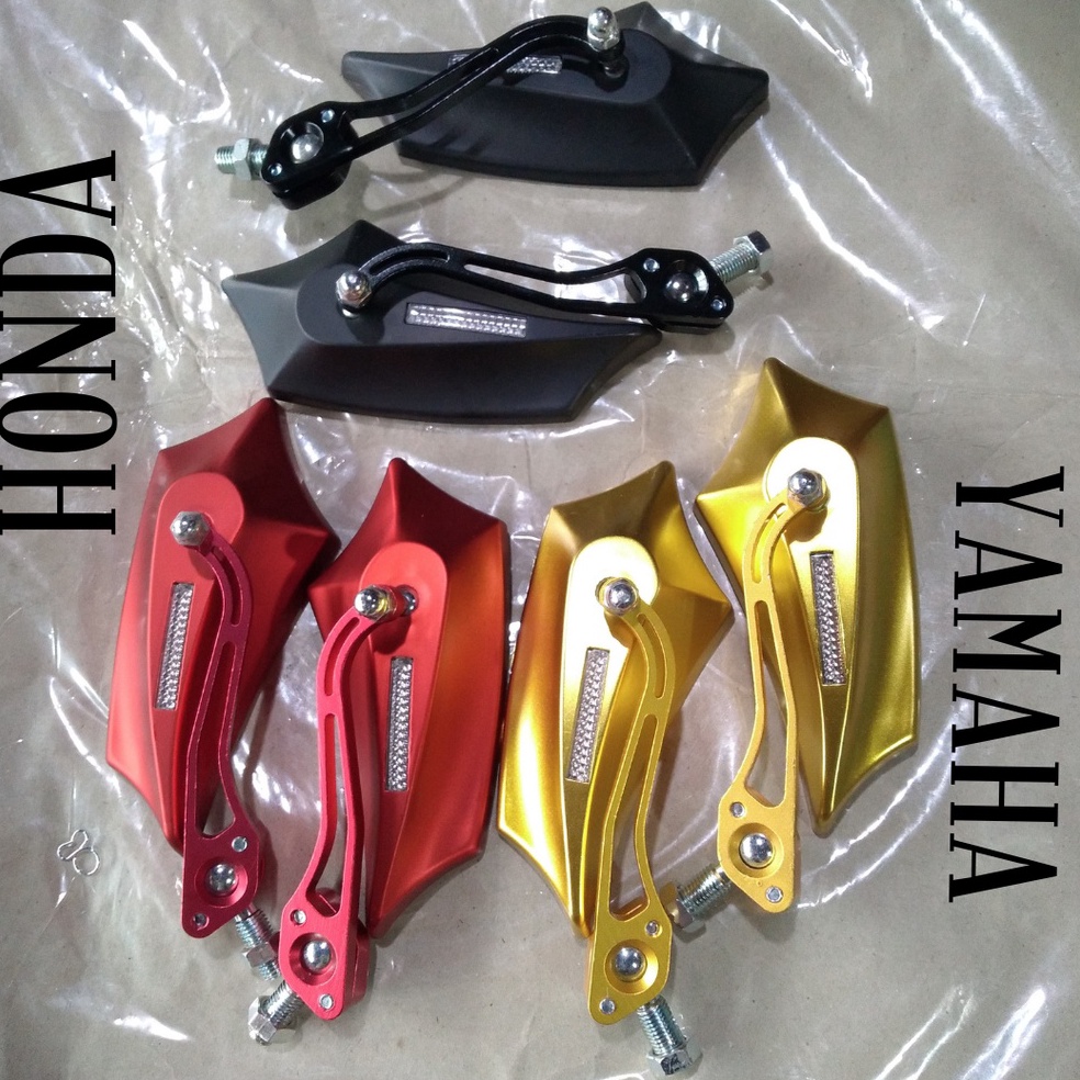 Kaca Spion Batman Sepion Motor Variasi Untuk Semua Motor Full Cnc Warna Merah Hitam Gold mae