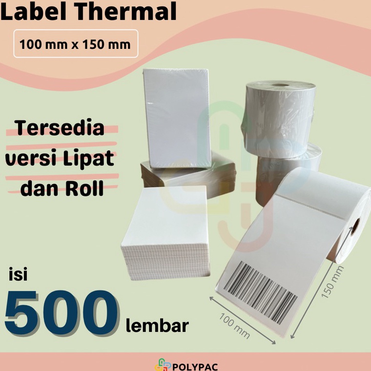 

KODE D45F Label Sticker Thermal Barcode Resi 1x 15 Kertas Printer Tesi Termal