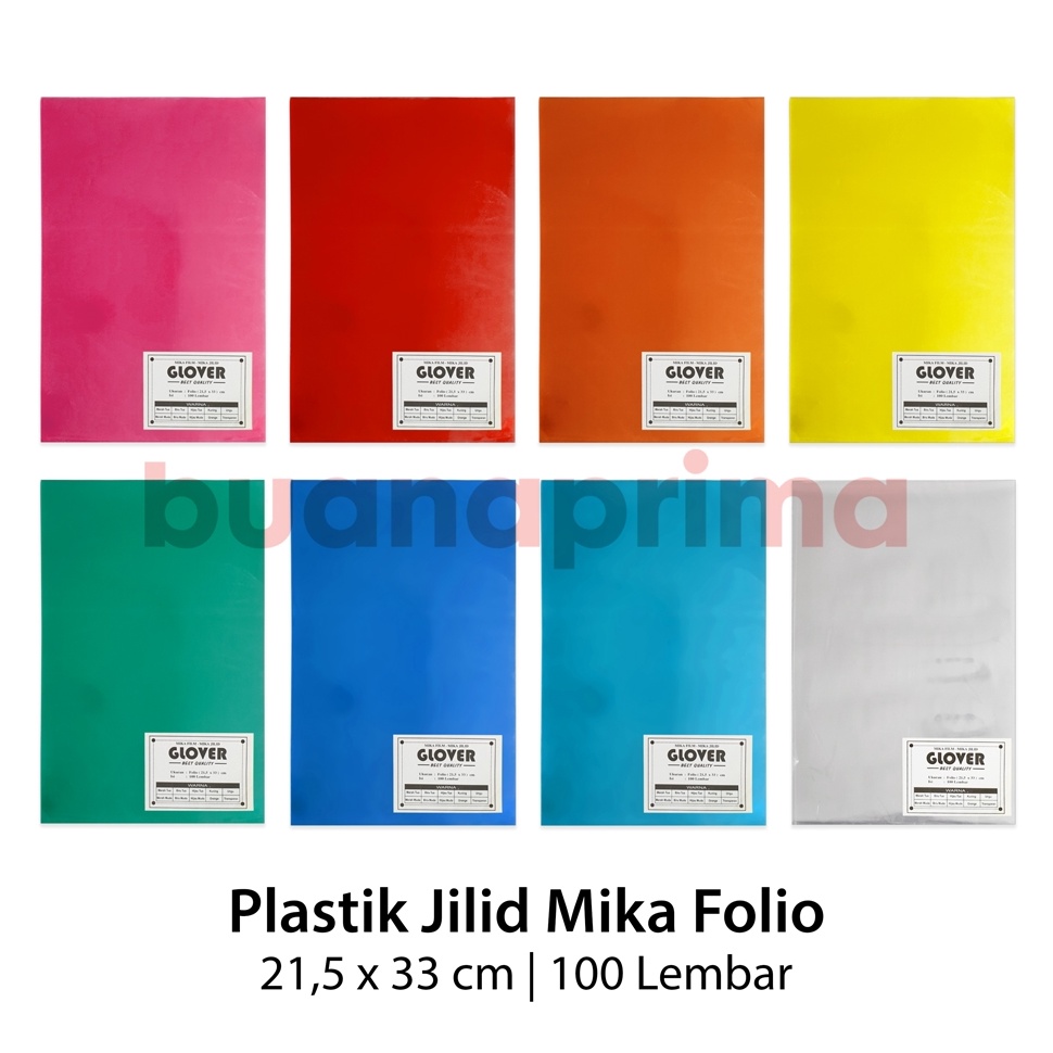 

KODE U26J Plastik Mika F4 Isi 1 Cover Jilid Warna Folio Kuning Merah Biru Hijau Bening Putih