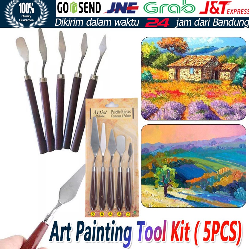 

KODE A2K 5PCSSet Pisau Palet Painting Knife Paint Knife Spatula Dekorasi Kue Lukis Ukir Pisau Lukis