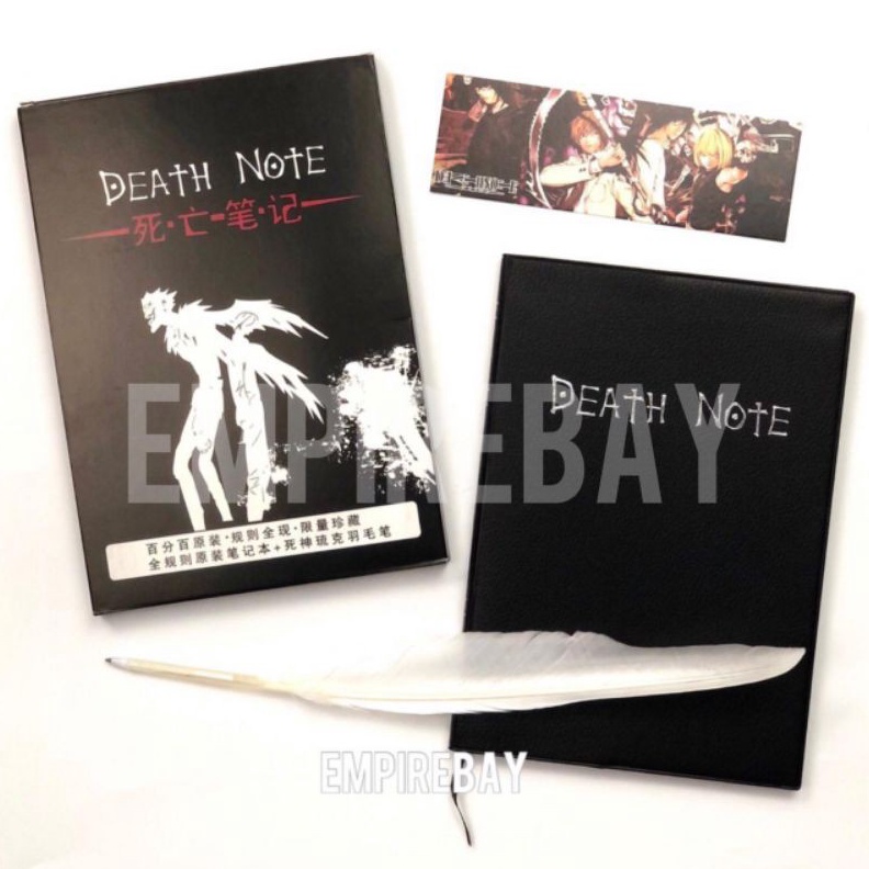 

KODE B84P Buku Tulis Death Note Bergaris Notebook Anime Buku Catatan Dengan Casing Pena Bulu Pembatas Buku Deathnote