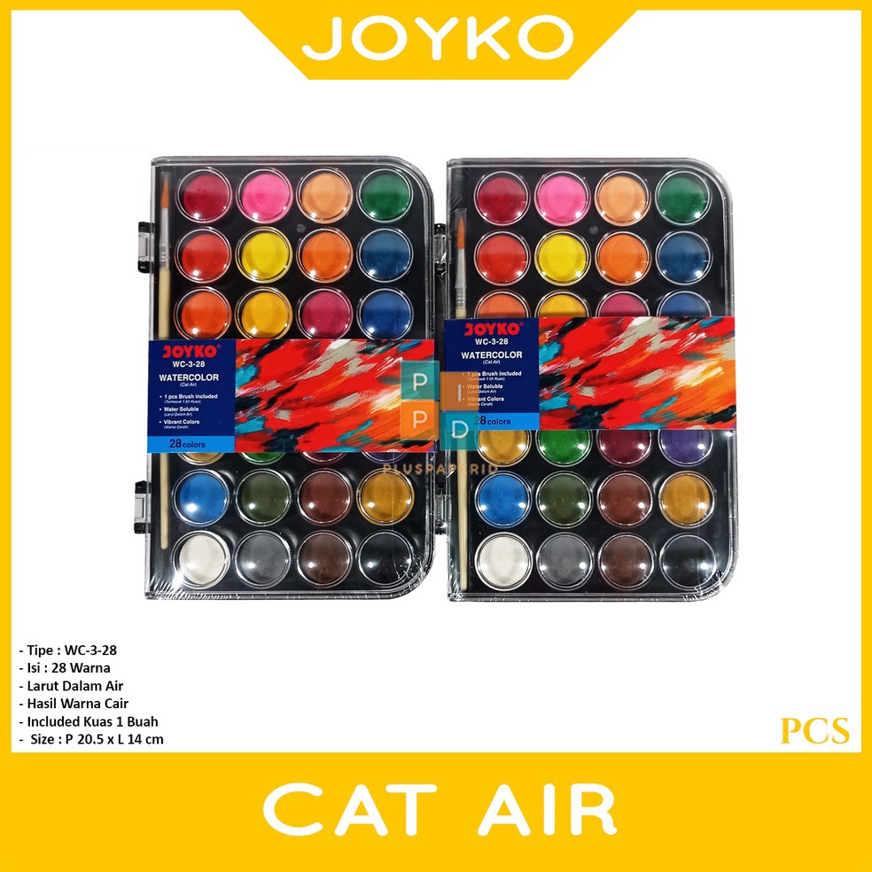 

KODE E38B JOYKO Cat Air Watercolor WC3 28 Warna Set
