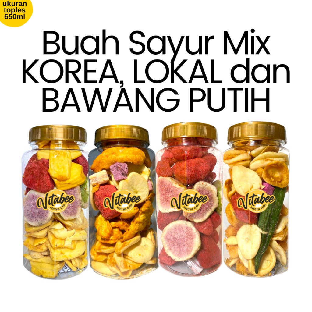 

BRAND Keripik Buah dan Sayur Toples Mix Strawberry Buah Tin Durian Apel Malang Nangka dan Buah Naga